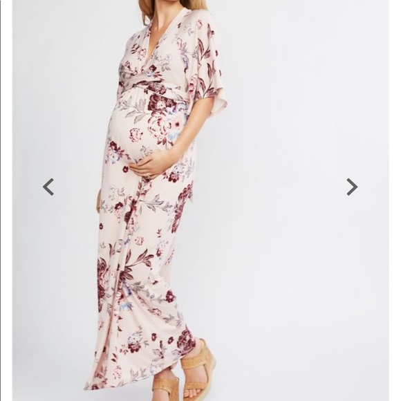 Jessica Simpson Flutter Sleeve Floral Wrap Dress - Picture 2 of 8